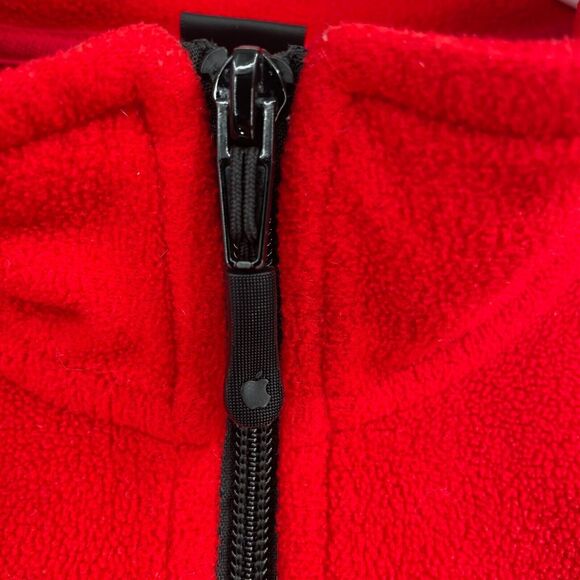 Apple Employee Embroidered Logo Fleece‎ 1/4 Zip Pullover Women's L Red - Picture 3 of 9